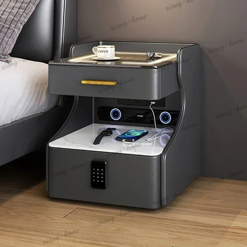 Home Security America - โต๊ะข้างเตียง LS สะดวกสบายพร้อมลิ้นชัก โต๊ะข้างเตียงห้องนอน กล่องเก็บของนิรภัย ห้องนอนสะดวกสบาย