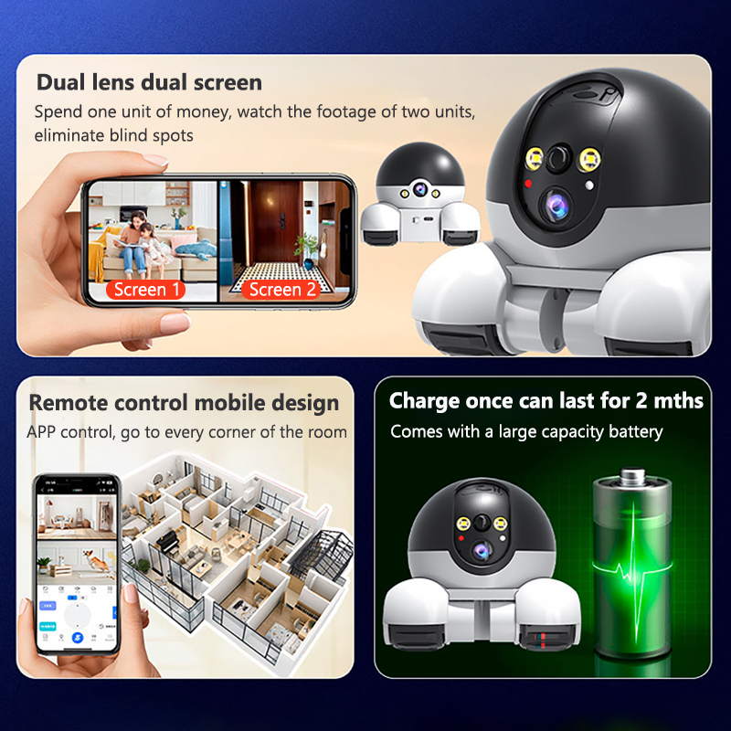 กล้องวงจรปิดไร้สาย 128GB แบบหุ - Home Security Robot บทวิจารณ์และราคา
