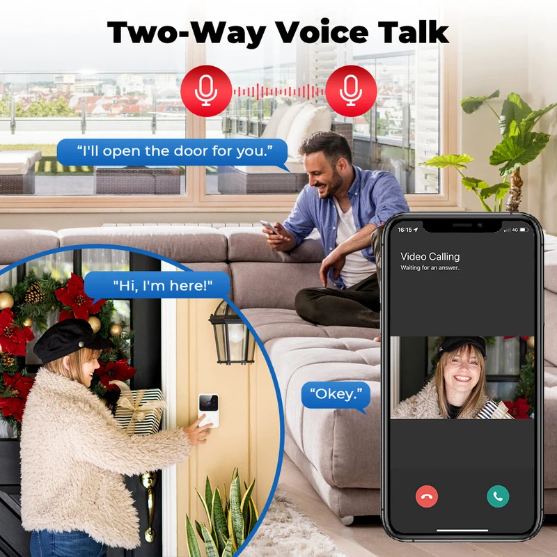 กริ่งประตูวิดีโอไร้สาย Tuya Wi - Home Security Front Door Camera บทวิจารณ์และราคา