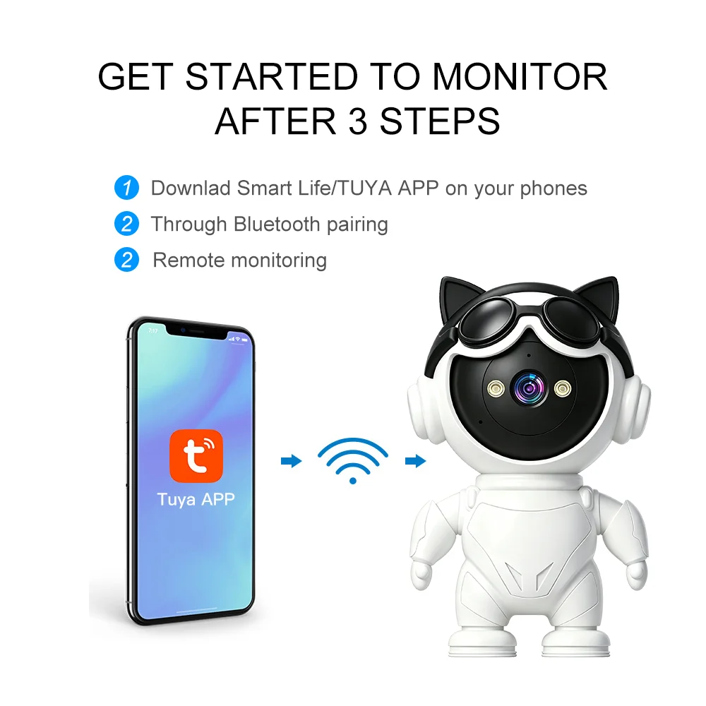 กล้อง IP ไร้สายอัจฉริยะ Tuya ข - Home Security Robot บทวิจารณ์และราคา
